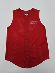 Teamwork Boys Red Mesh Jersey Size 12-14 Athletic Sleeveless Number 47