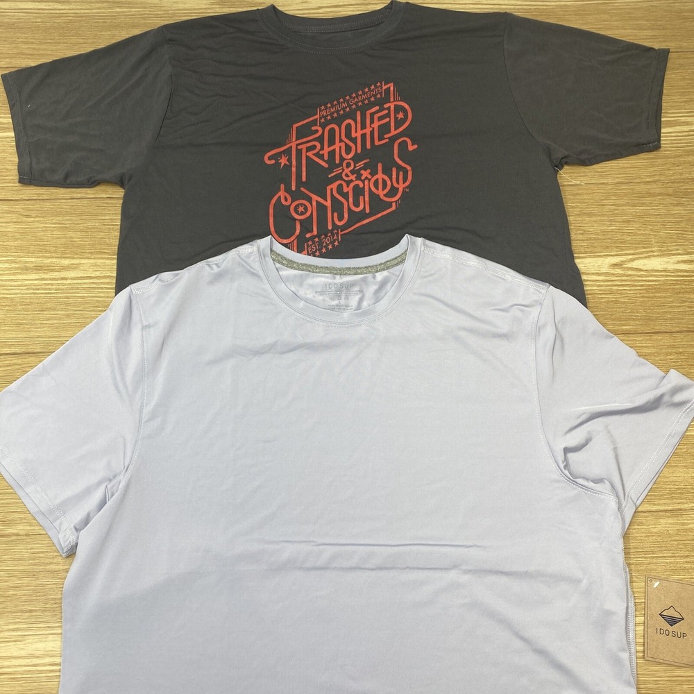 Camiseta Para Hombre Entrenamiento Franela Gimnasio Manga Corta 2 Piezas Talla L