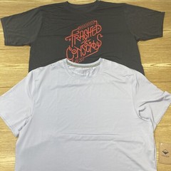 Mens T-Shirt 2 Pcs Short Sleeve Basic Tee Casual Gym Workout Top Size L