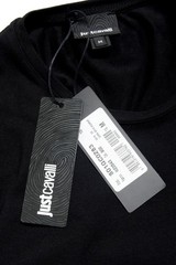 Just Cavalli Men’s Black Graphic Print Crewneck T-Shirt US 2XL IT 56