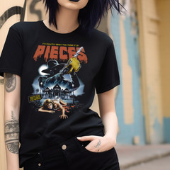 Pieces Horror Movie Shirt Black S-3XL
