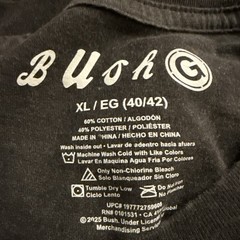 Bush Men’s Boxy Fit Graphic Band Tee Shirt, Size XL (40-42) NEW Charcoal