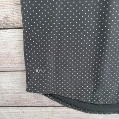 BYLT Drop Cut Lux Polka Dot Short Sleeve T-Shirt Mens XL Gray Stretch Round Hem