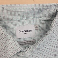 Men Goodfellow & Co Long Sleeve Stretch-Collar Button-Down Shirt Size 17-17.5