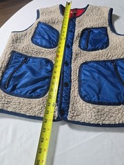 KAPITAL Vest Boa Fleece Navy Cream Unisex Size XL 4 Pre-owned Made in Japan 0306