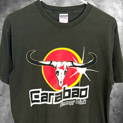 Vintage Carabao Dang Energy Drink Thailand T Shirt Sz M OG 2002 Thai Promo Tee