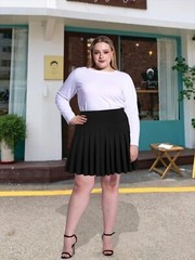 Women’s Plus Size Pleated Mini Skirt- Girls High Waist Tennis Athletic Skirt …