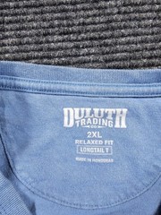 Duluth Trading Co Longtail T Shirt Mens 2XL Blue Cotton Relaxed Fit Crew Neck