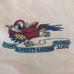 Jimmy Buffett License to Chill Tour 2004 T-Shirt Mens Size Large Yellow