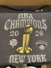 Nike NBA Champions New York Knicks 2026 Crystal Rhinestone Tshirt Black Sz XL