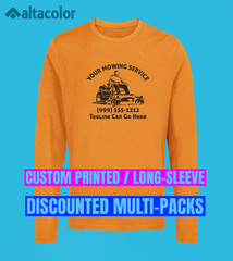 Long Sleeve Custom Printed LOGO/TEXT Shirt Safety Orange – Safety Green