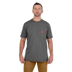 Milwaukee Men’s Large Gray GRIDIRON Cotton/Polyester Short-Sleeve Pocket T-Shirt