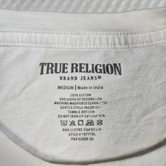 True Religion Mens T shirt M with Metallic Blue stitched