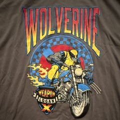 Marvel Wolverine Motorcycle Graphic Tee Men’s 2XL Gray Crew Neck Short Sleeve