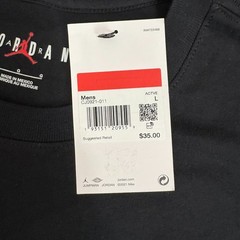 Nike Air Jordan Men’s Black T-Shirt Sz Large Big Jumpman Logo NEW CJ0921-011