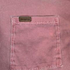 Pendleton T Shirt XXL Mens Pink Cowhide Leather Trim Pocket Short Sleeve Cotton