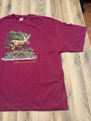 Alstyle Apparel & Activewear Shirts Men’s Size 4XL Maroon American Outdoors Deer
