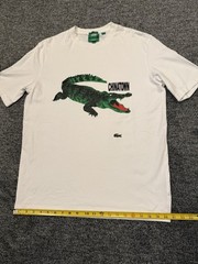 Lacoste Live x Chinatown Market Collab Croc T Shirt White Cotton Mens Size Small
