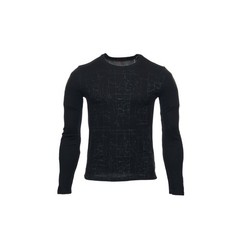 Alfani Mens Crew Neck T-Shirt L Black Poly Cotton Blend Graphic Print Casual Tee
