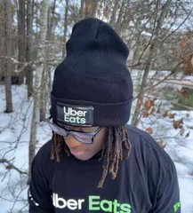 Reflective Tshirt UberEats Delivery Driver Black