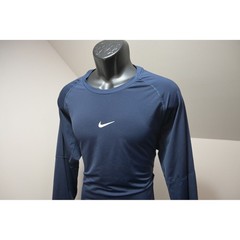 Nike Pro Dri-FIT Gym Shirt Mens XXL Navy Blue Compression Long Sleeve Athletic