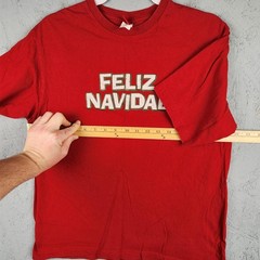 Vintage Feliz Navidad Shirt Mens Medium Red Christmas Holiday Funny Graphic Y2k