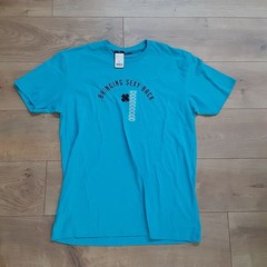 Black Clover Men’s Large Bondi Blue “Bringing Sexy Back” Golf T-Shirt New