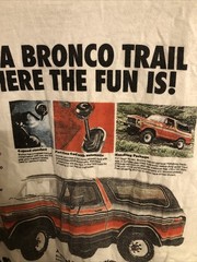 Ford Bronco “Blaze A Bronco Trail…” Size Mens Medium White Graphic Tee. Cotton