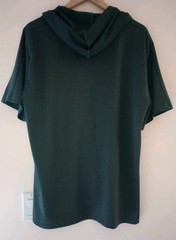 Neleus Hooded Shirt Mens 2XL Black Short Sleeve Gym Workout Training Running