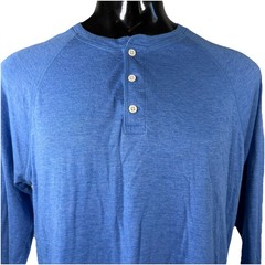 Faherty Henley Shirt Men’s XL Blue Long Sleeve Soft Cloud Pima Cotton Modal