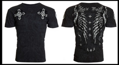 ARCHAIC by AFFLICTION Black LIBERTY Short Sleeve Slim Fit Y2K T-shirt NWT