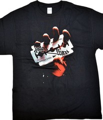 Judas Priest British Steel Black T-Shirt Liquid Blue