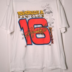 SIGNED Ron Hornaday Jr. Fan Club USED Shirt (DISTRESSED, XL, Single Stitched)