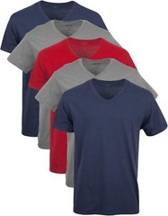 Men’s V-Neck T-Shirts 3-Pack Soft Breathable Cotton Tag-Free Moisture Wicking