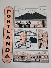Adidas NEW Portland Oregon City PDX Theme White Outdoors Tshirt SZ Medium