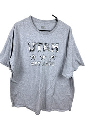 Brisco brands T-shirt men’s 2X gray Utah stars 1896 camo patches XXL