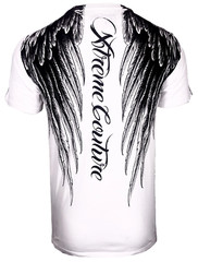 Xtreme Couture Affliction Men’s T-Shirt AEROSMITH WHITE Wings Biker Tattoo MMA