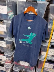 Bruce Lee Action Museum Mariners Shirt Size L Navy Blue Martial Arts A30