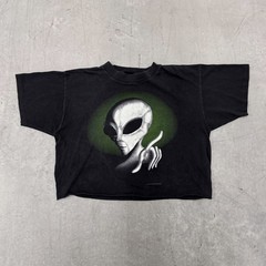 Fashion Victim Alien Point Shirt Large 1995 Single Stitch Glow in the Dark Faded