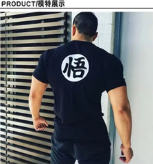 Gym Short Sleeve Fashion Japanese Anime Tops Tee Shirts Hip-Hop Unisex 100%Cotto