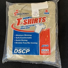 Pack of 3 DSCP Skilcraft Army T-Shirt Moisture Wicking Sand Tan Size X-Large