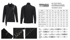 Devil Fashion Men Black Gothic Punk Chain Asymmetric Fitted Long Sleeve T-Shirt