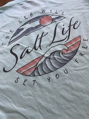 Salt Life Aruba Blue LS T-shirt “Tranquil Tides” Adult Large ~ 100% Cotton