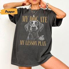 Custom Dog Eat Lesson Teacher Personalized Photo Sketch Tee Gift for Educators