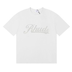 NEW RHUDE Men Women High Quality Leisure Cotton Short Sleeve POLO T-Shirt M-2XL
