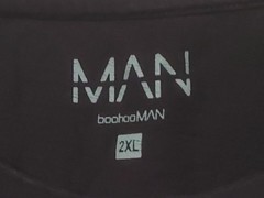 Boohoo MAN Black 100% Cotton Short Sleeved T-Shirt Men’s 2XL