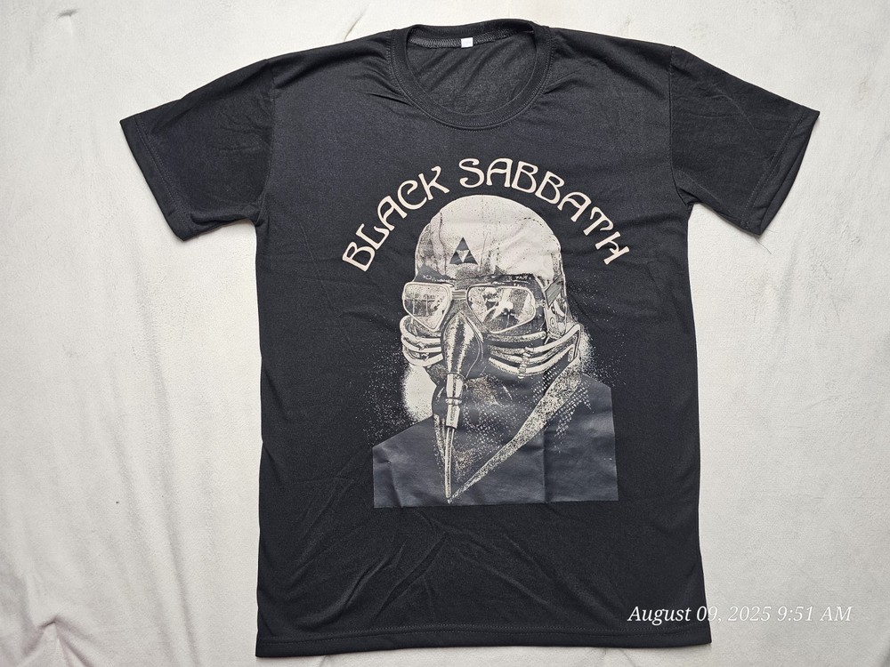 Black Sabbath Rock Band Asian Size XL Shirt Black Front And Back Print