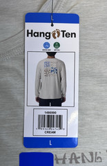 New HANG TEN Men’s Large Cream Color Long Sleeve Sun Shirt UPF 50+
