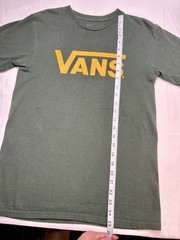 VANS Green Graphic Logo Print Men’s T-Shirt Crew Neck Short Sleeve Size S