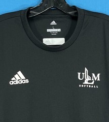 ADIDAS Climacool BLACK/WHITE Poly Knit ULM SOFTBALL Men’s SHORT SLEEVE T-Shirt L